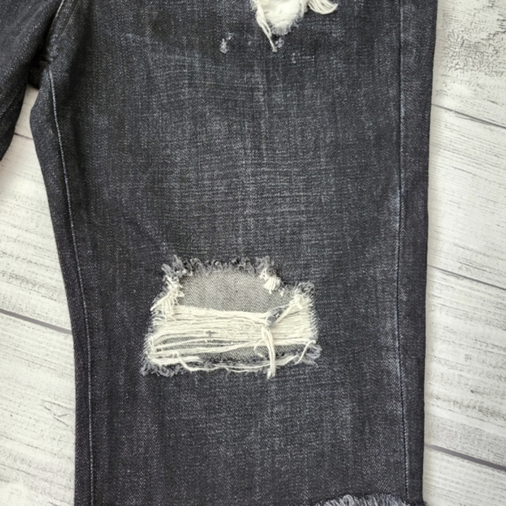 Neo Blue Distressed Black Denim Shorts Size 32 Men - Picture 3 of 8